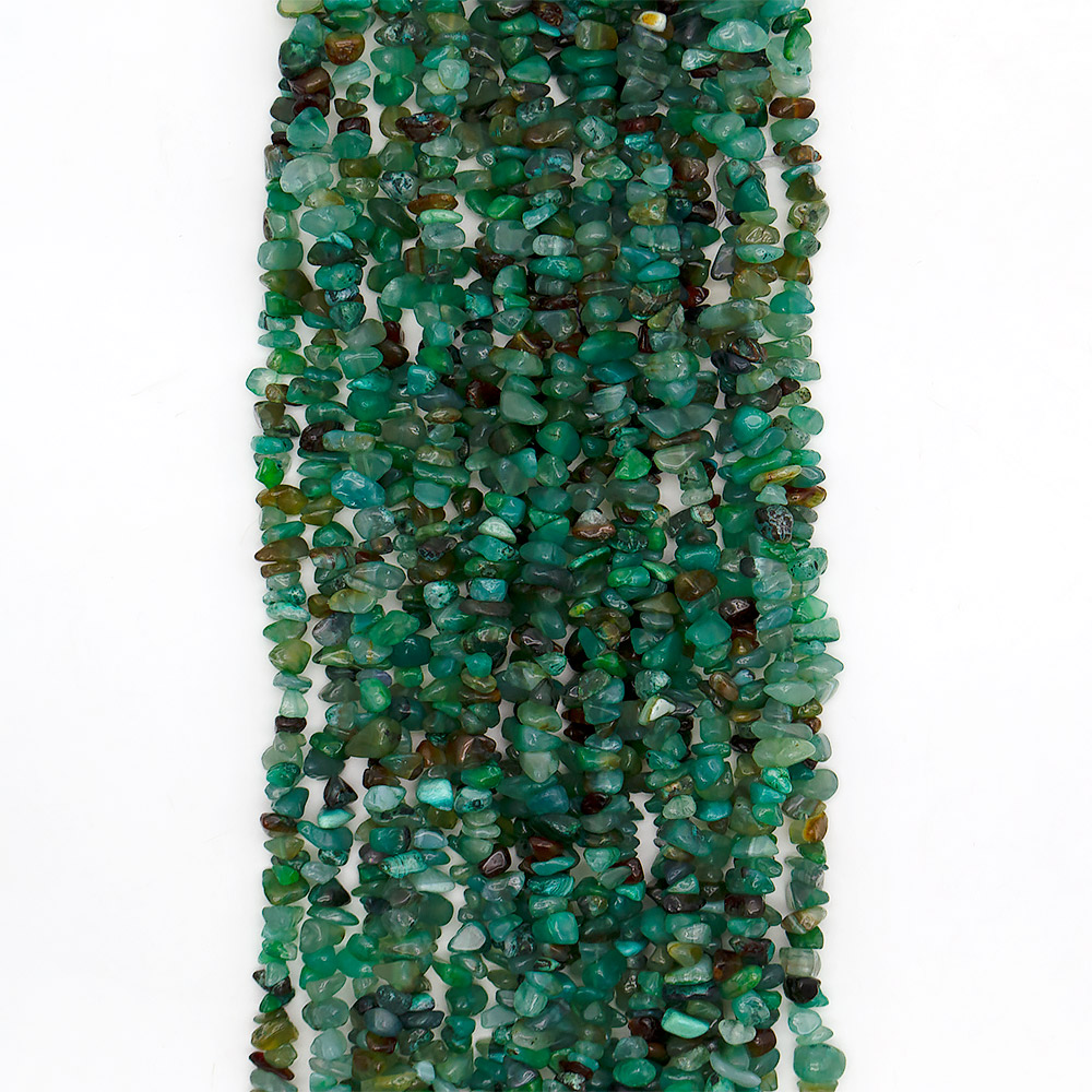 Агат крошка цвет зелено-коричневый микс средняя