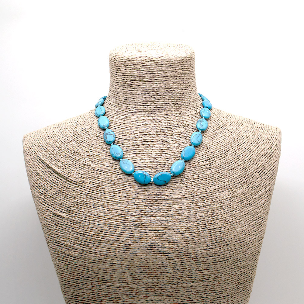 Фото товара бусы из бирюзы имитации таблетка 18*13мм 