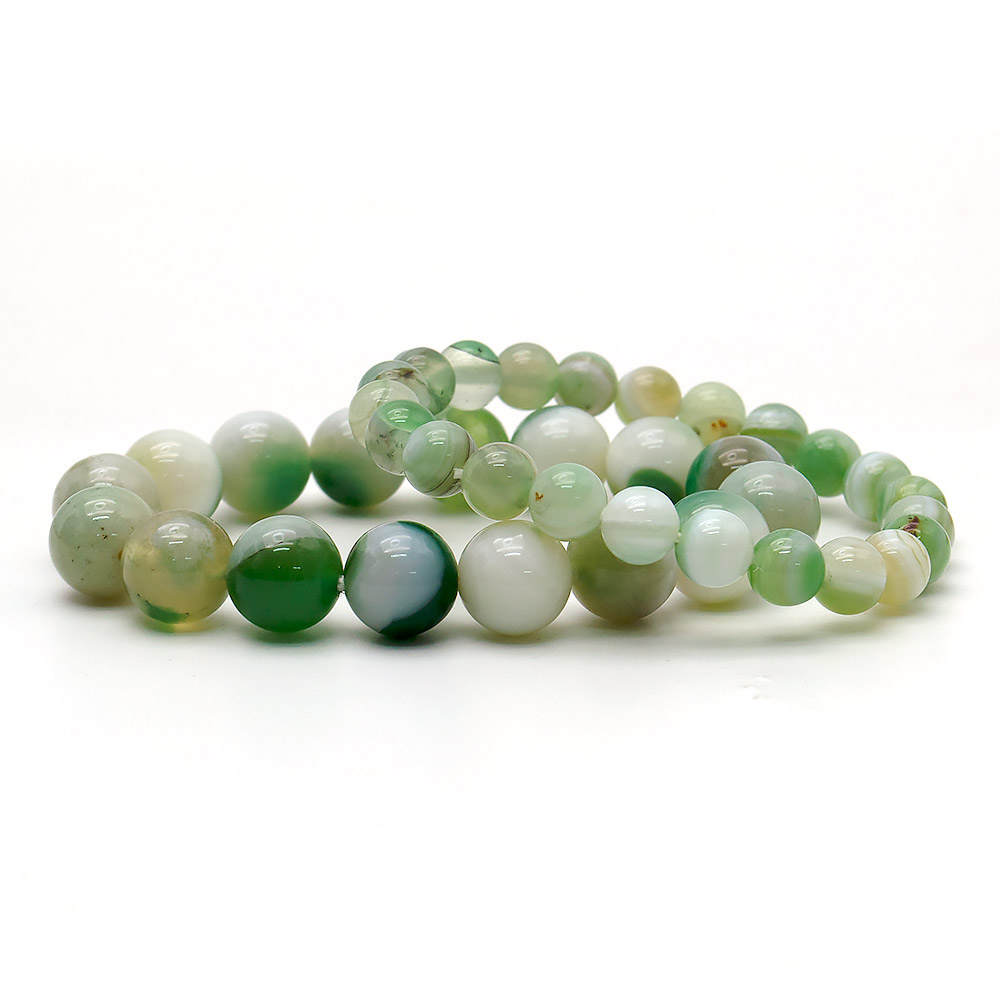 Фото товара браслет из агата бледно-зеленого шар