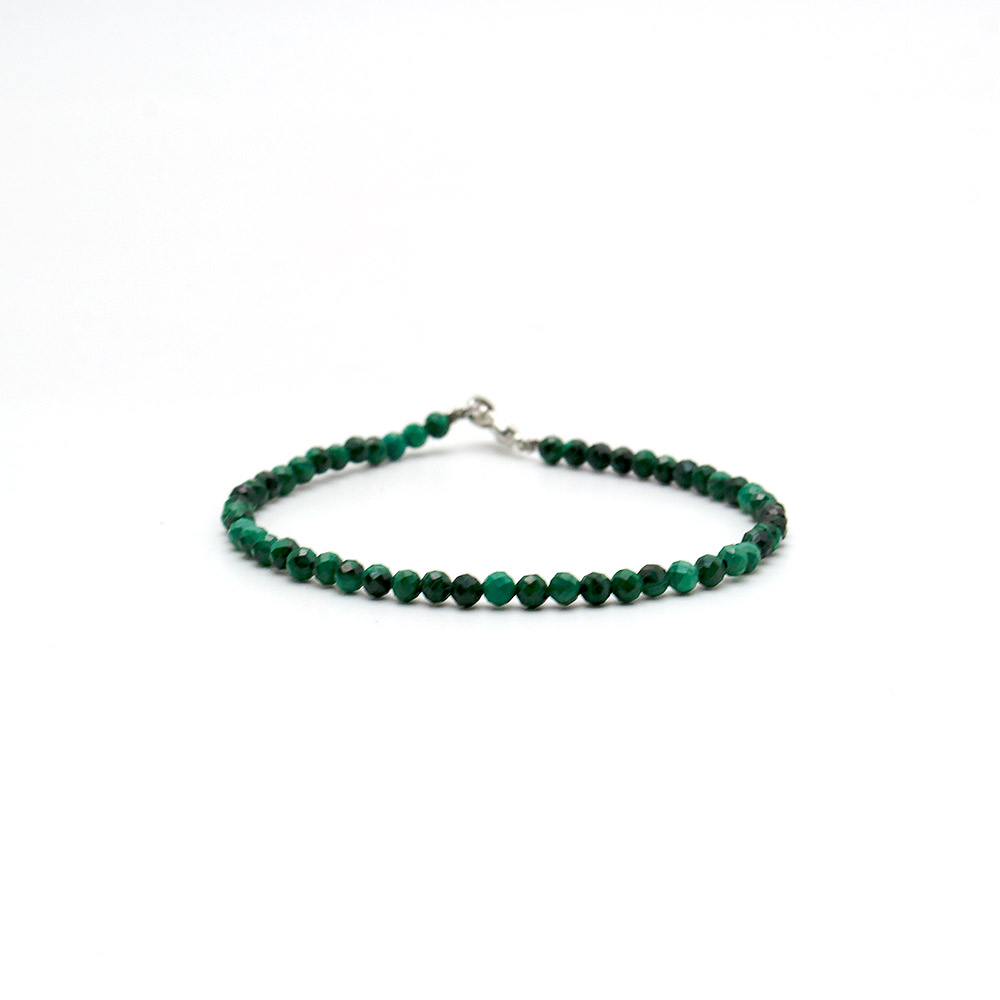 Фото товара браслет из малахита шар 3 мм грань