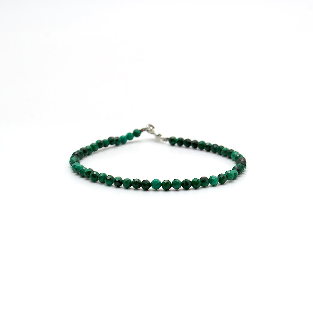 Браслет из малахита шар 3 мм грань