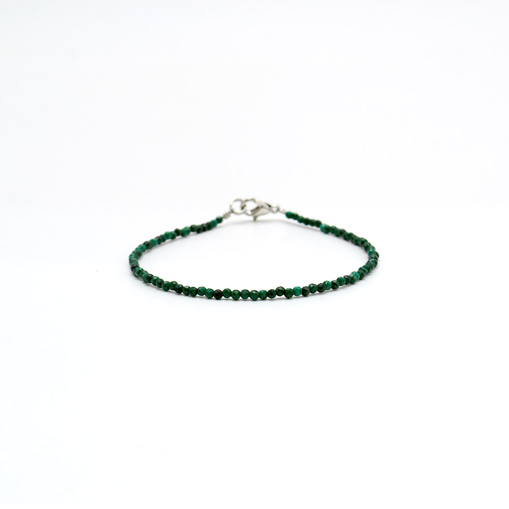 Браслет из малахита шар 2 мм грань