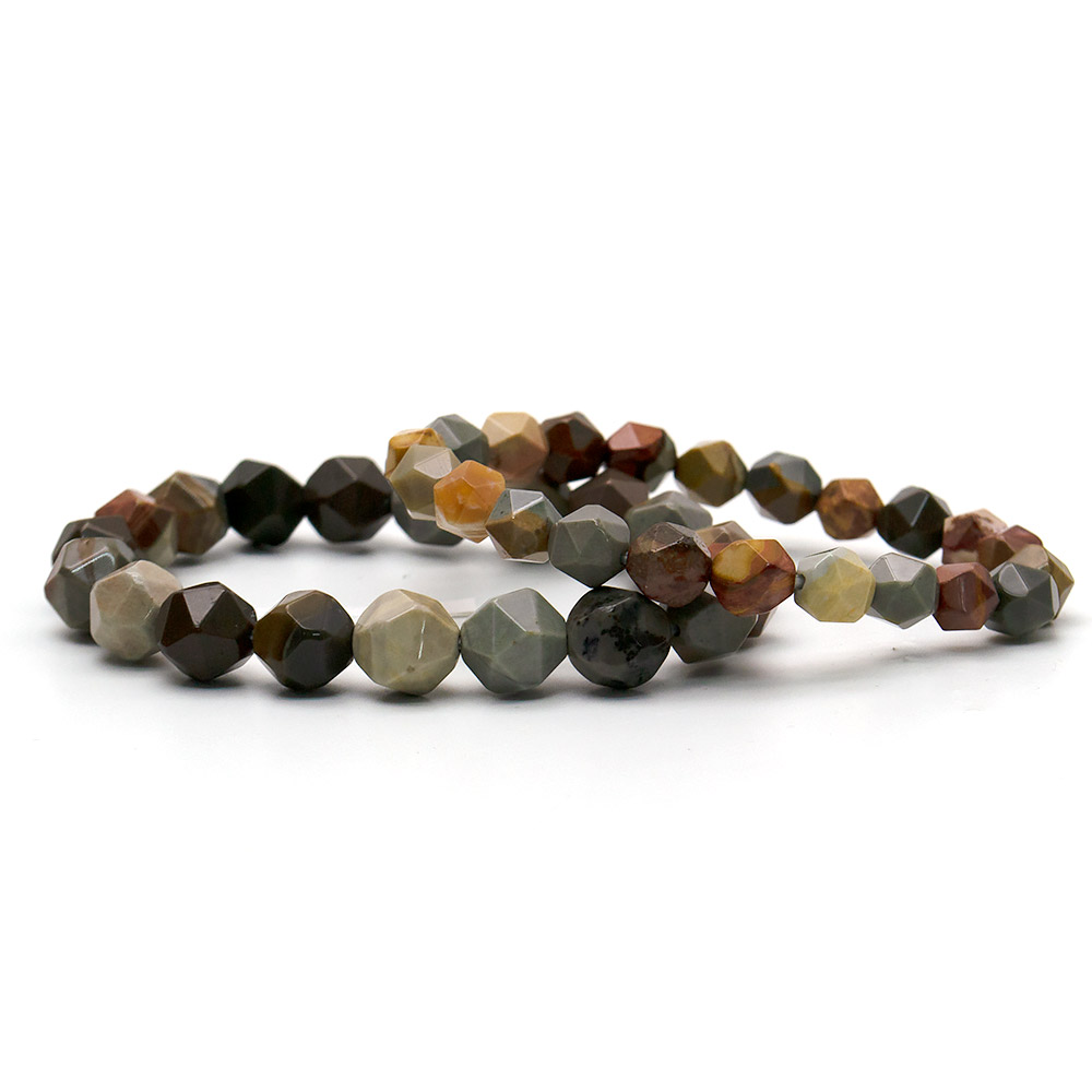 Фото товара браслет из яшмы уральской крупная грань