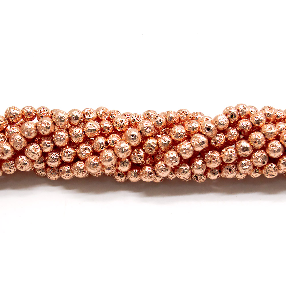 Лава с покрытием розовое золото 4 мм