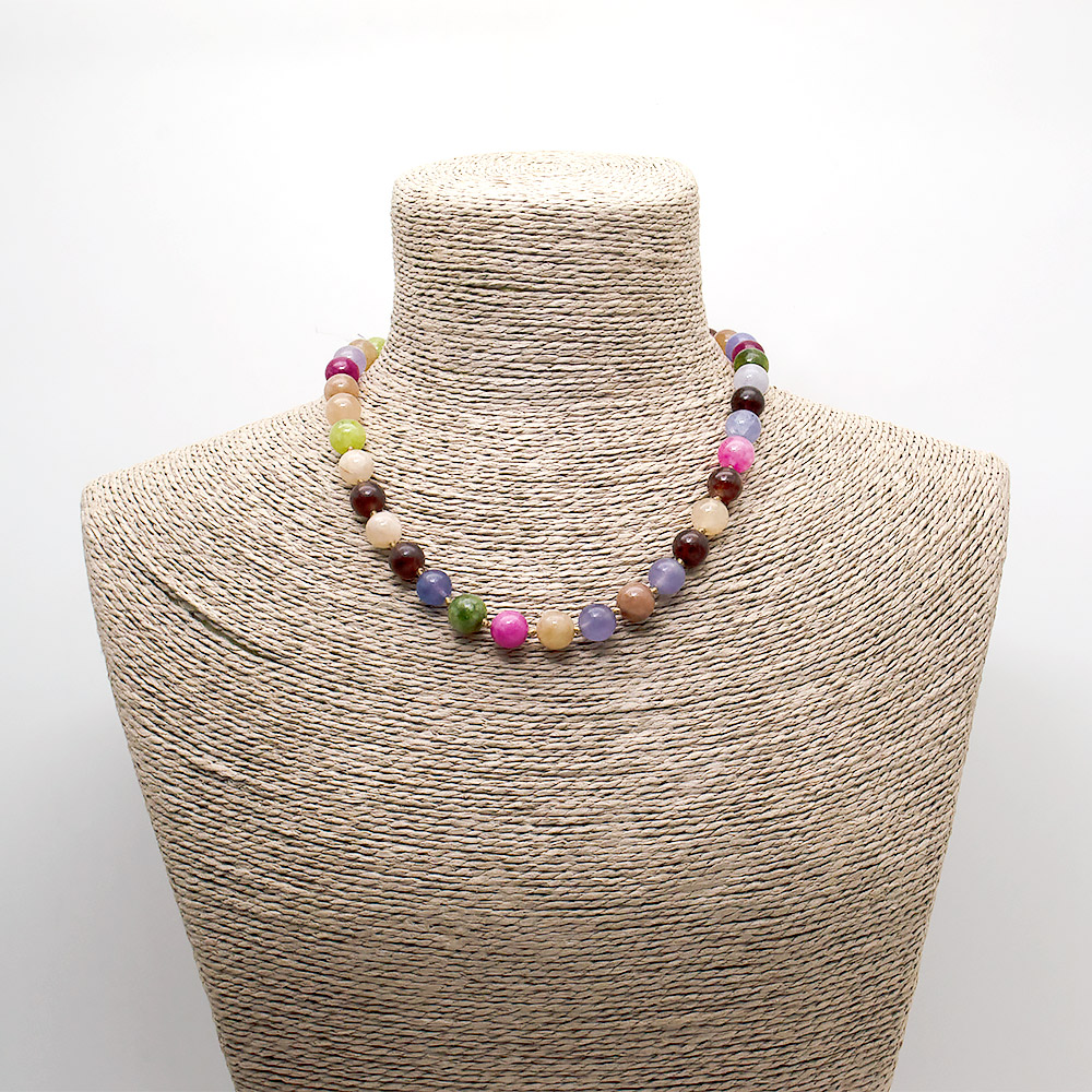 Бусы из кварца цвет турмалин шар