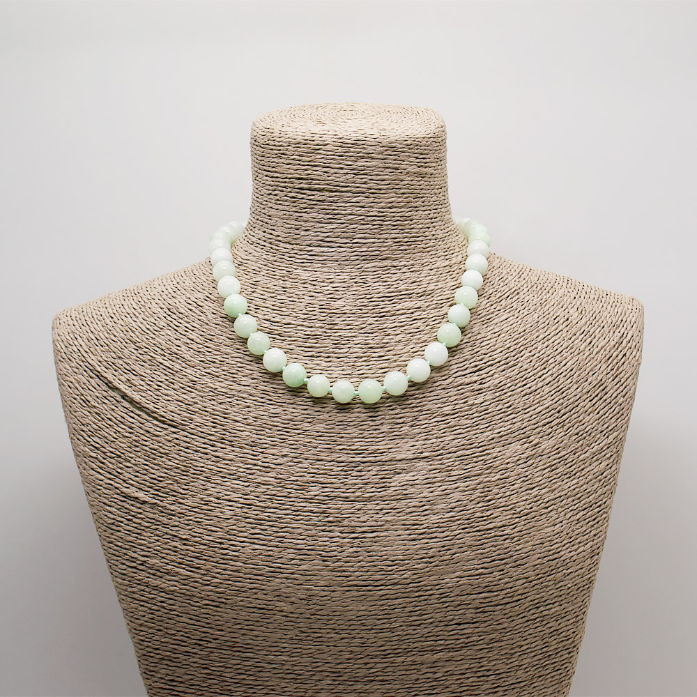 Бусы из кварца цвет яблочный хризопраз шар