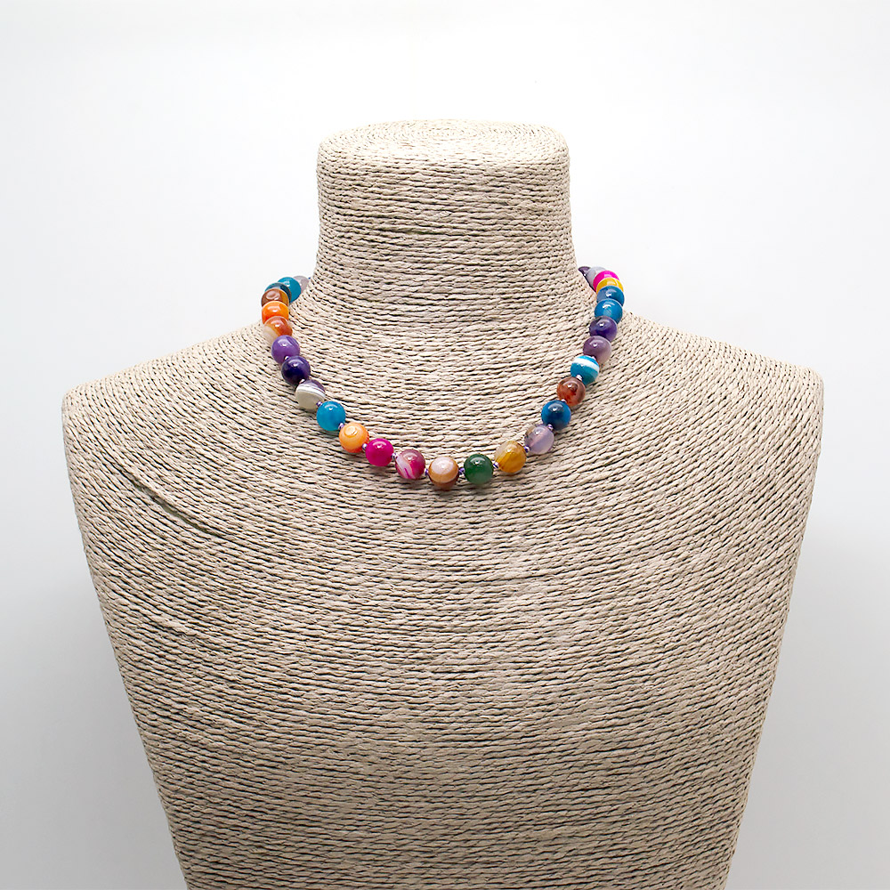 Бусы из агата цвет микс шар