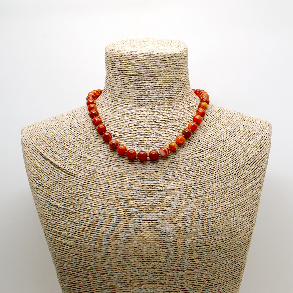 Фото товара бусы из агата цвет сердолик шар