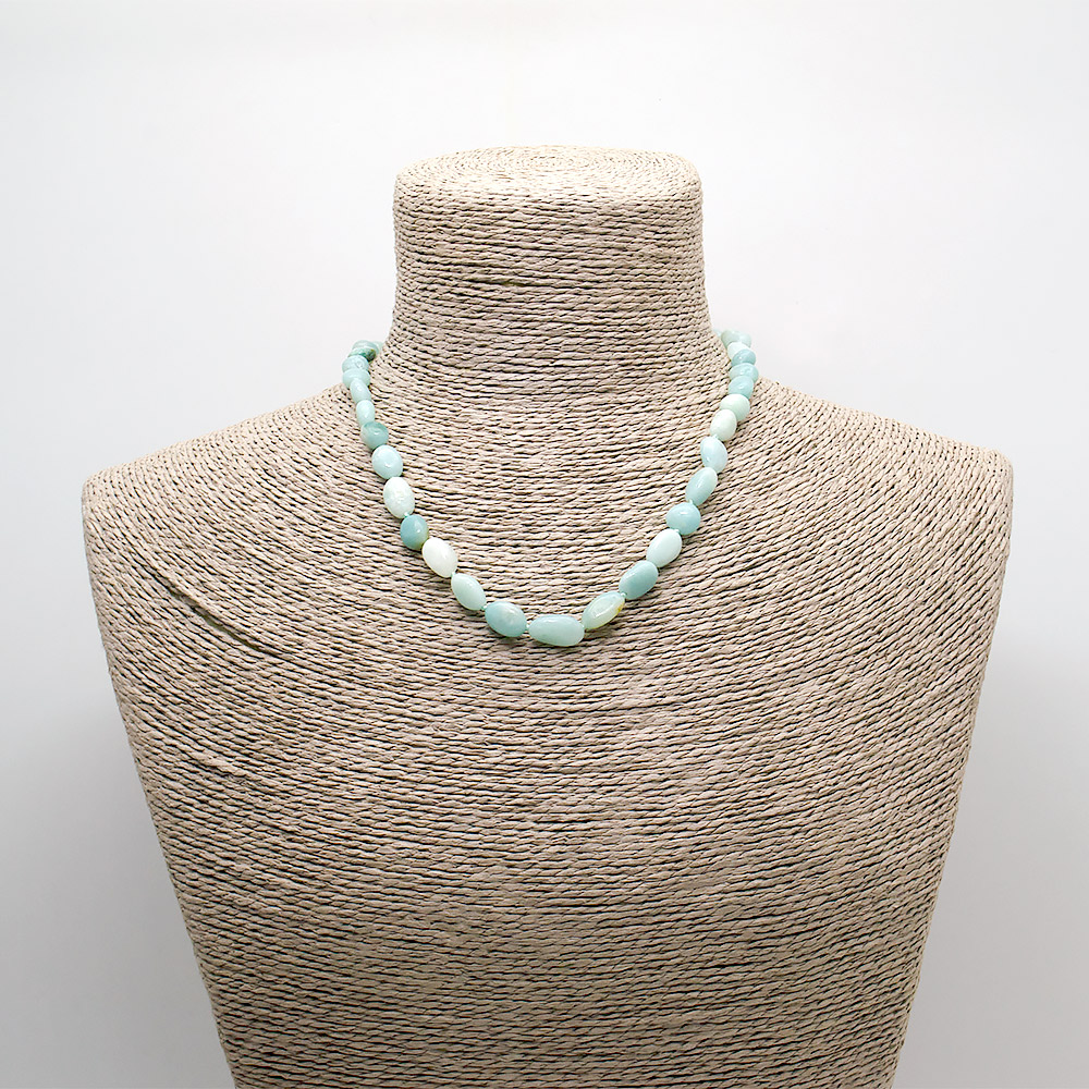 Бусы из амазонита галтовка 10*8 мм