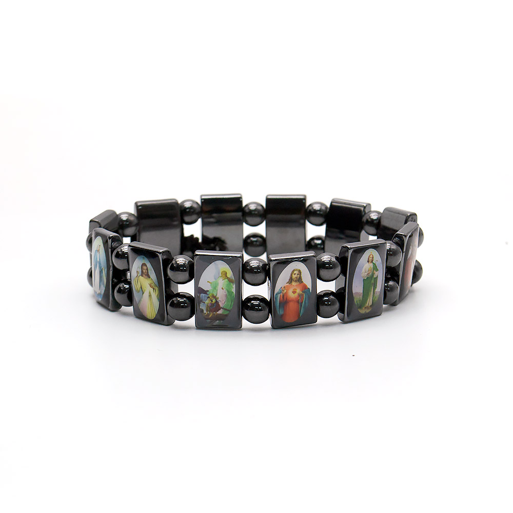 Браслет из гематита сегмент с иконками 2