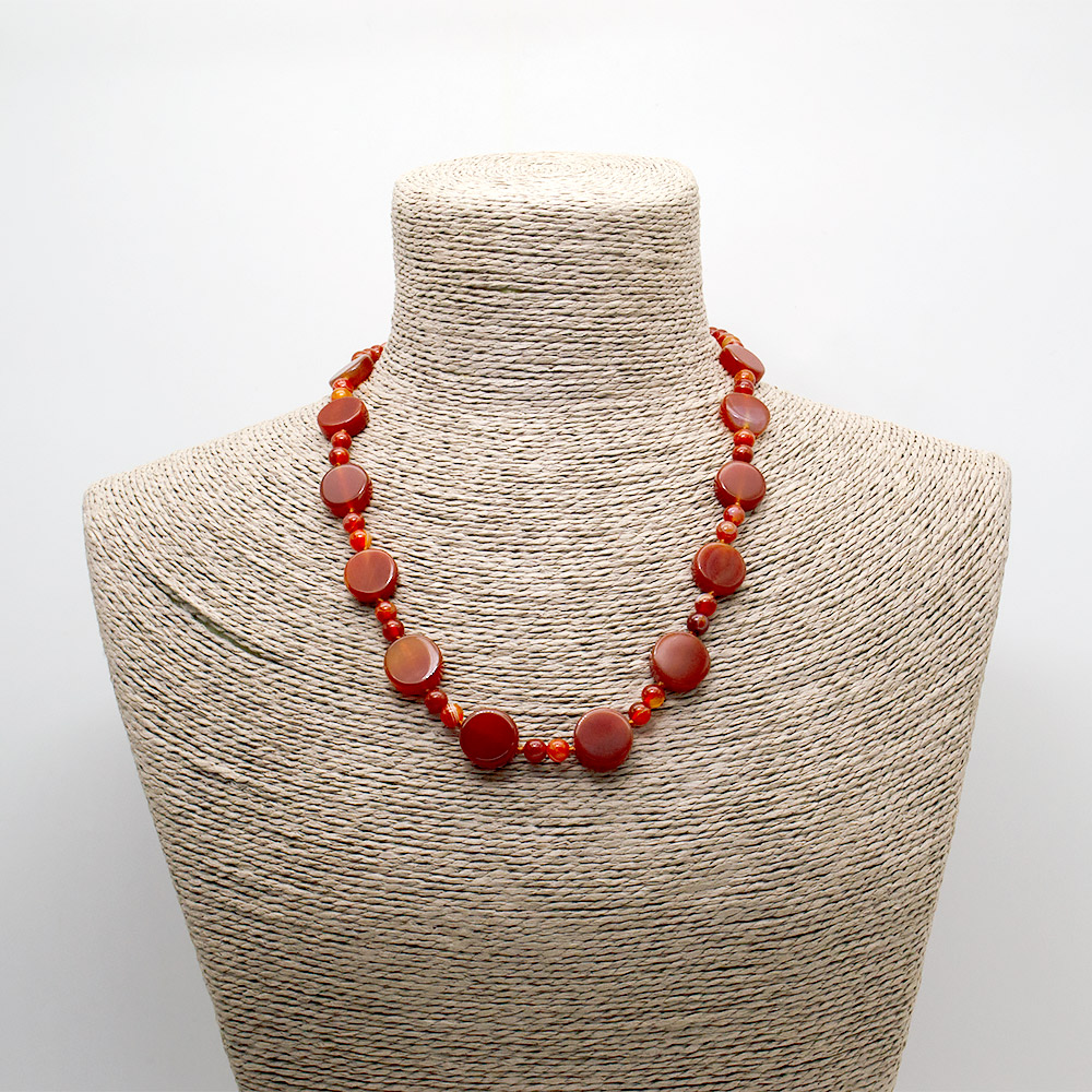 Фото товара бусы из сердолика таблетка круглая 16 мм