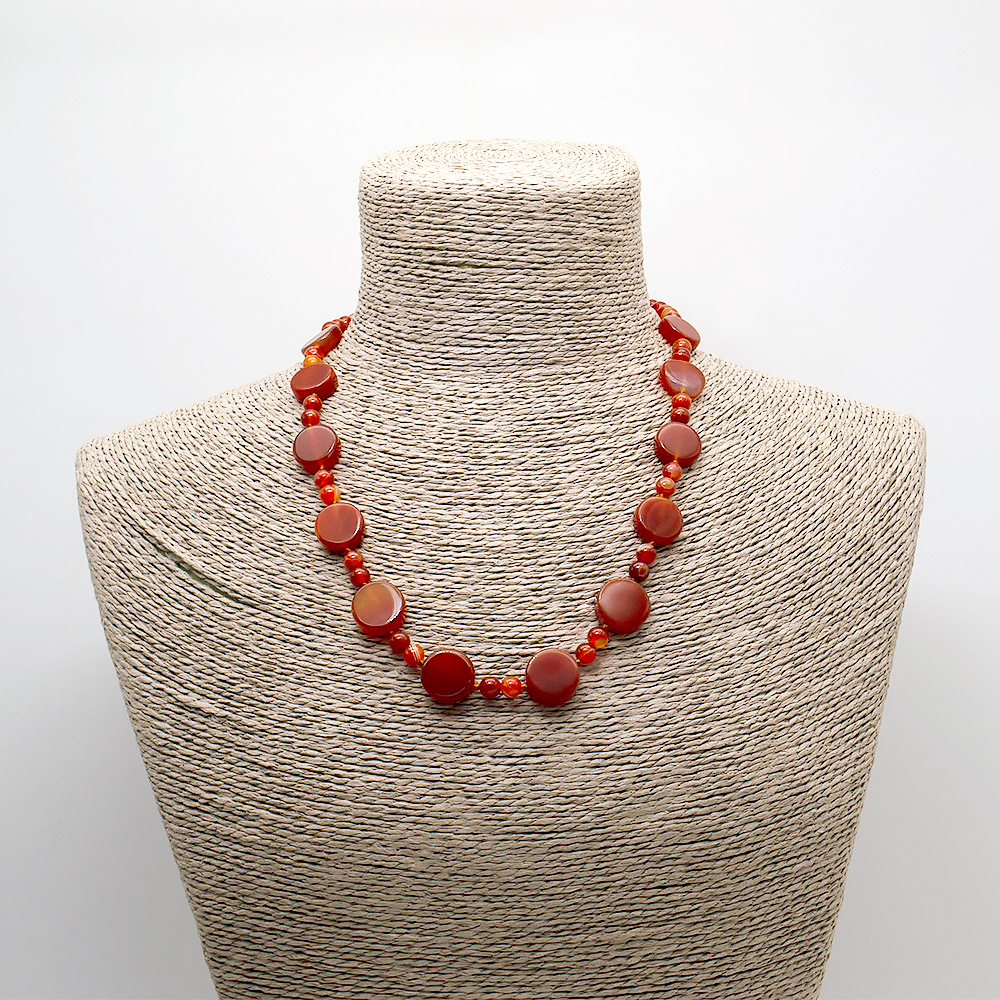 Бусы из сердолика таблетка круглая 16 мм