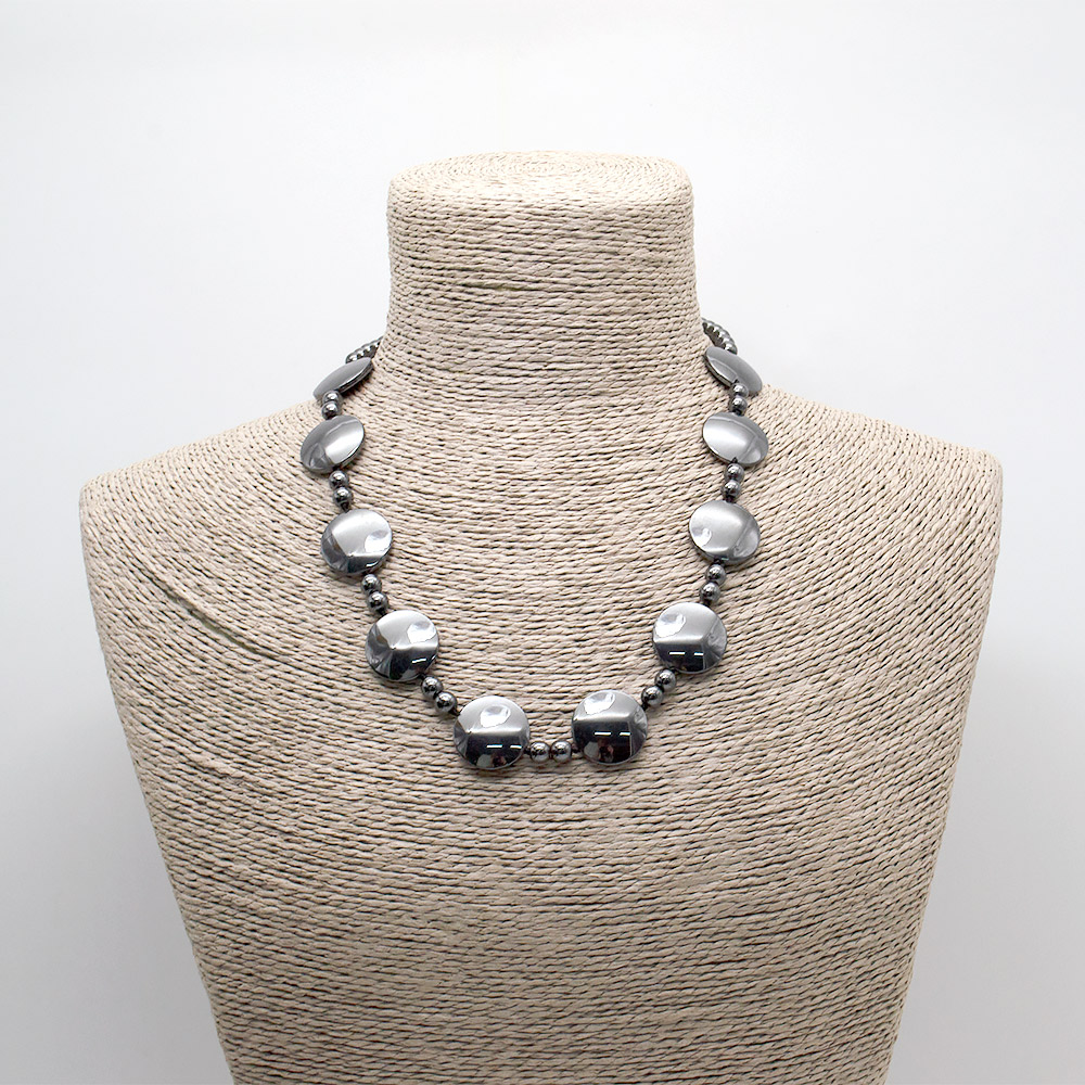 Фото товара бусы из гематита таблетка круглая выпуклая 20 мм