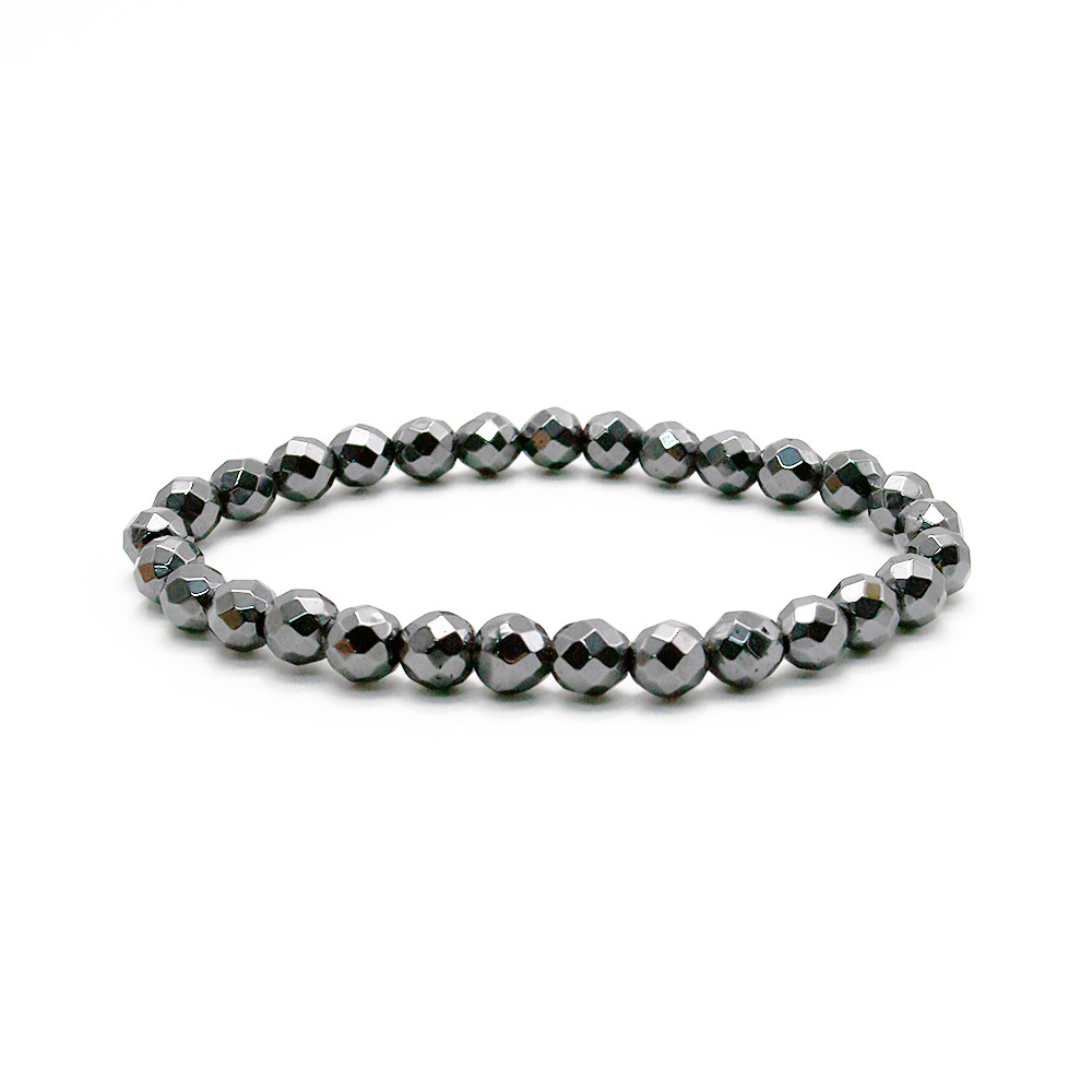 Фото товара браслет из гематита шар  6 мм граненый