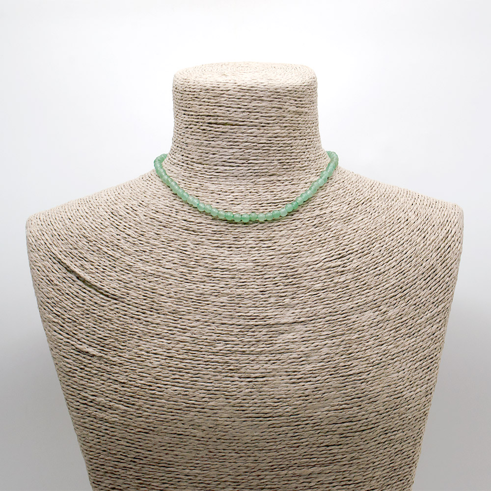 Фото товара бусы-чокер из авантюрина зеленого натуры 4 мм