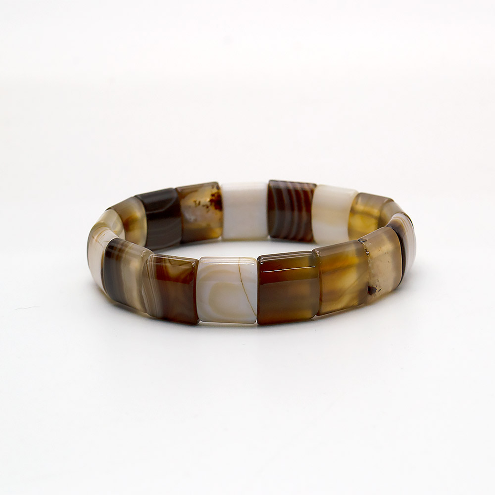 Браслет из агата коричневого сегмент 15*13 мм