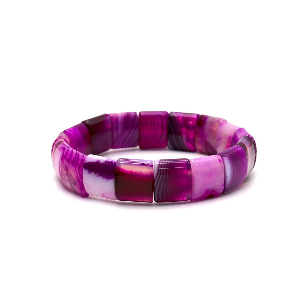 Фото товара браслет из агата цвет фуксия сегмент 15*13 мм