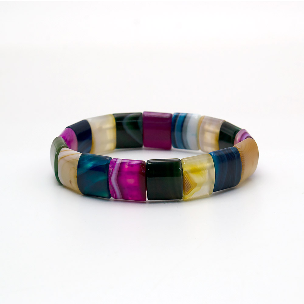 Браслет из агата микс цветов сегмент 15*13 мм