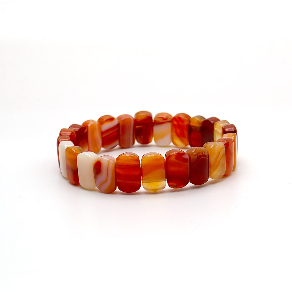 Браслет из агата цвет сердолик сегмент 14*9 мм