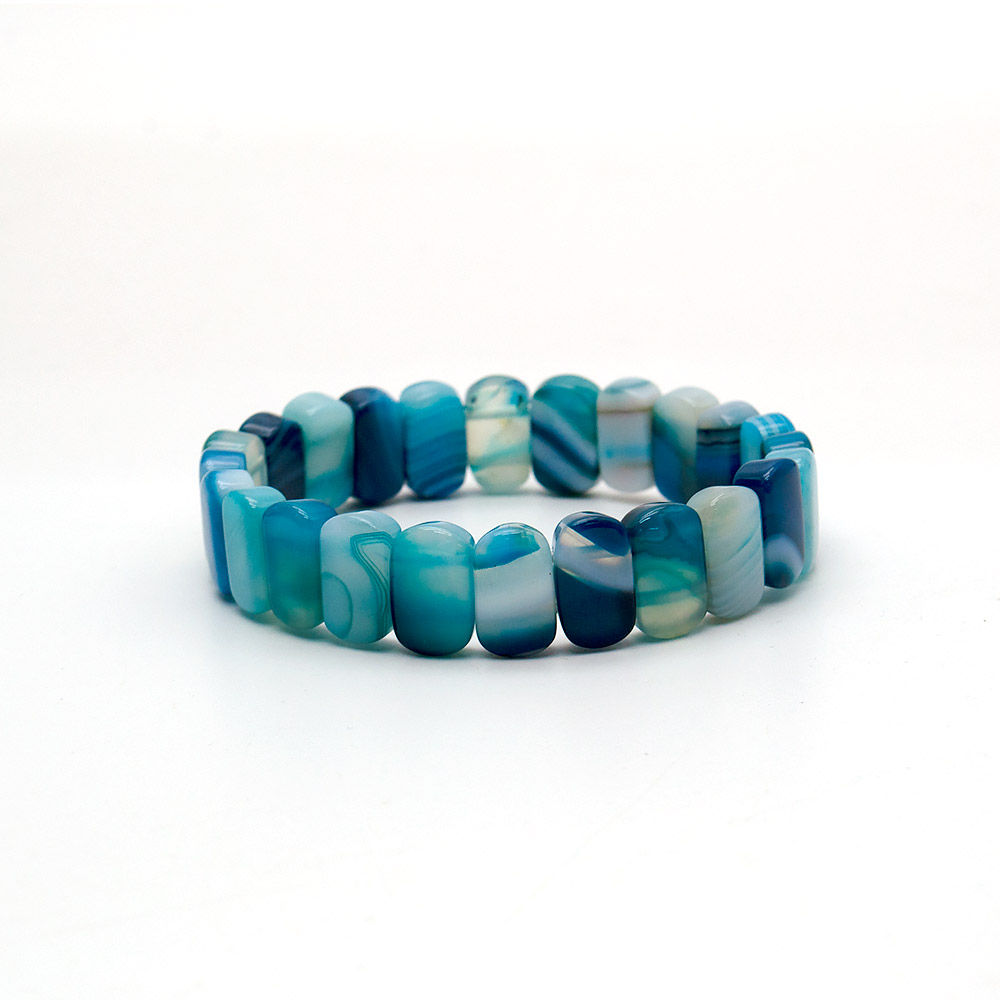 Фото товара браслет из агата цвет сине-зеленый сегмент 14*9 мм