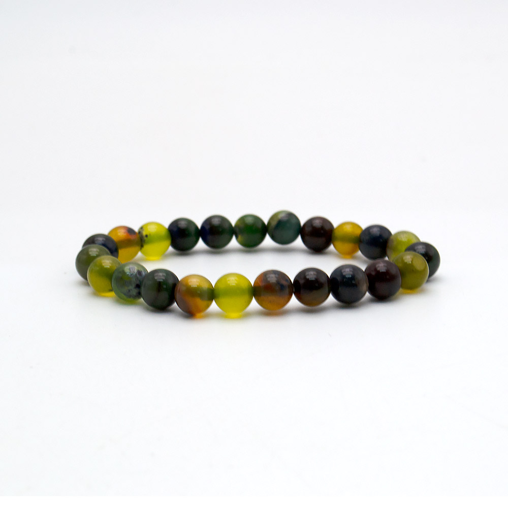 Фото товара браслет из агата микс синий зелёный шар 8 мм