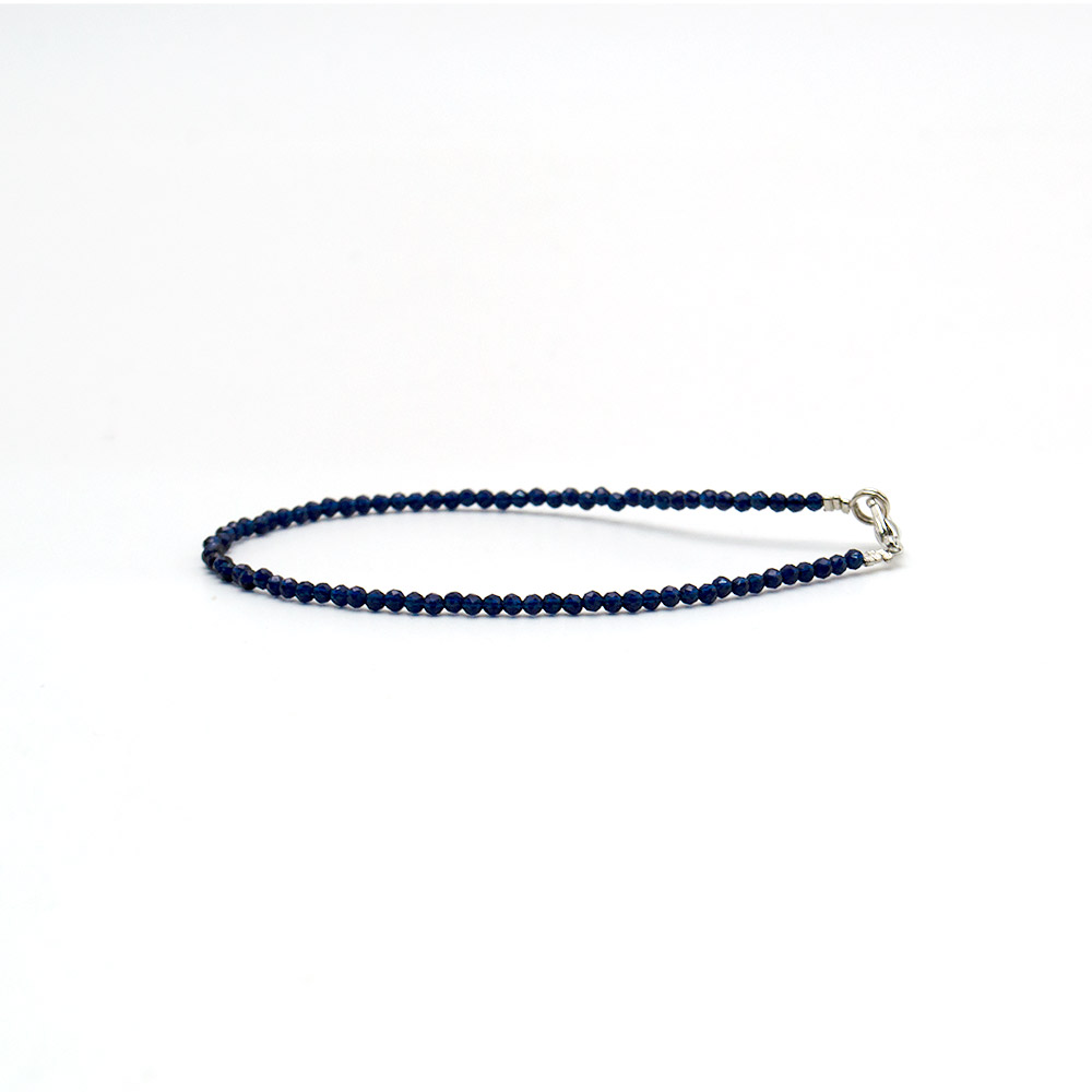 Фото товара браслет из шпинели синтетической синей 2 мм