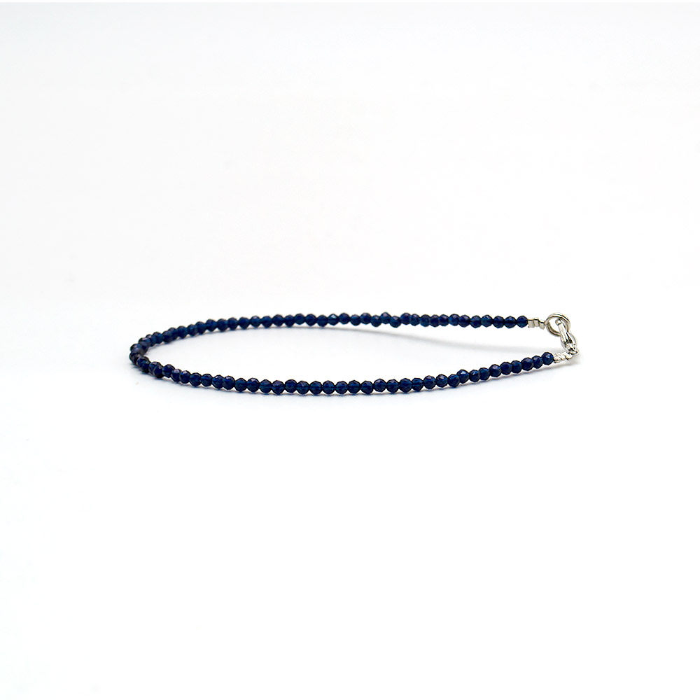 Браслет из шпинели синтетической синей 2 мм