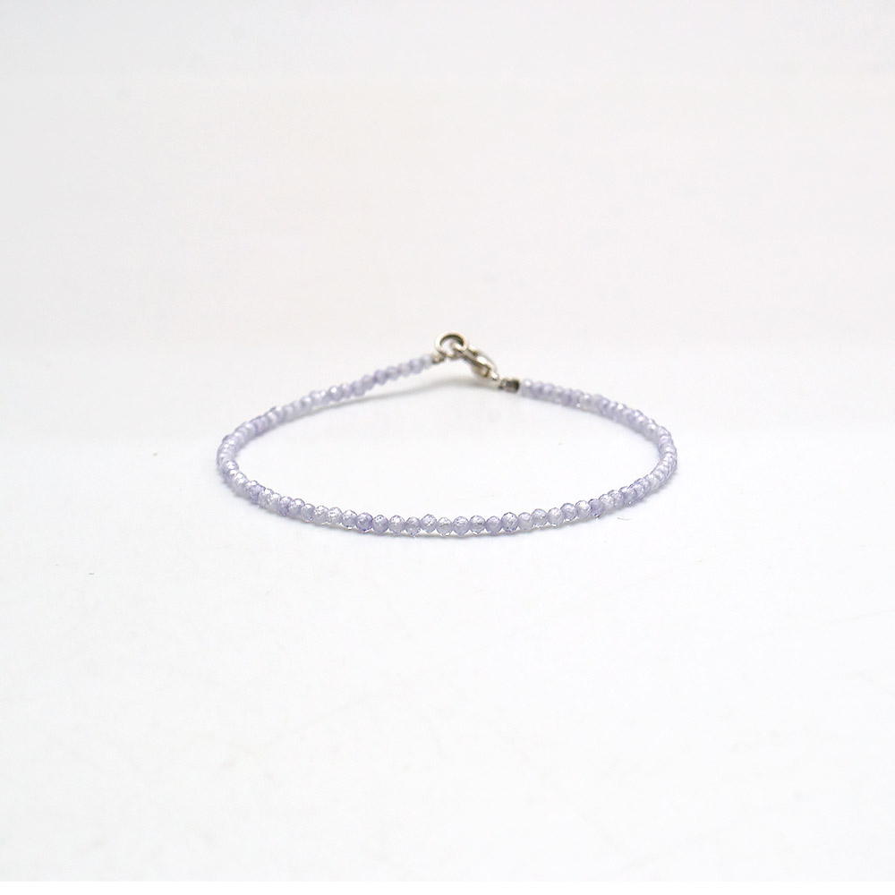 Браслет из циркона цвет аметист лавандовый 2 мм