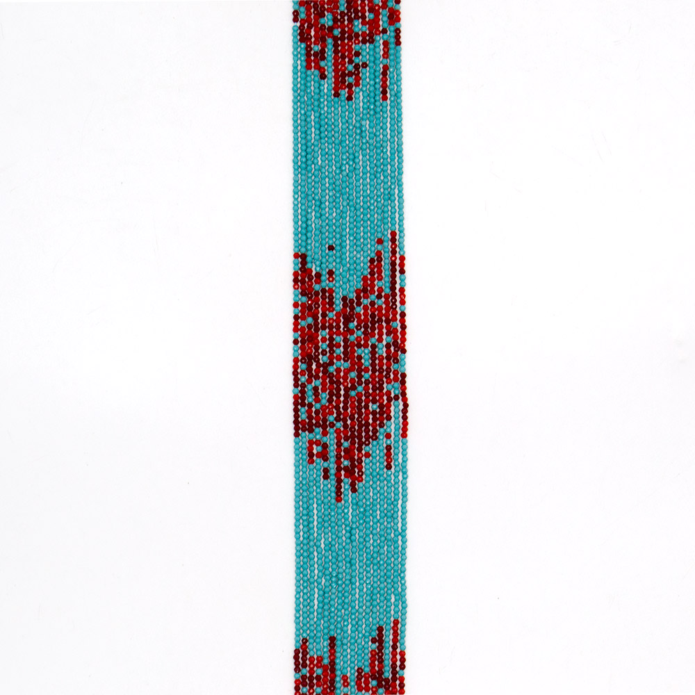 Фото товара ювелирное стекло микс красного с бирюзовым шар 2 мм грань