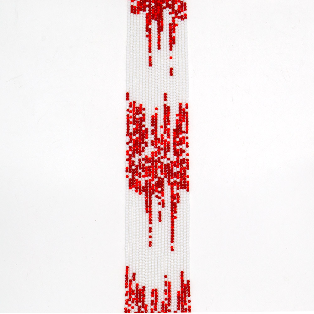 Фото товара ювелирное стекло красно-белый микс шар 2 мм грань