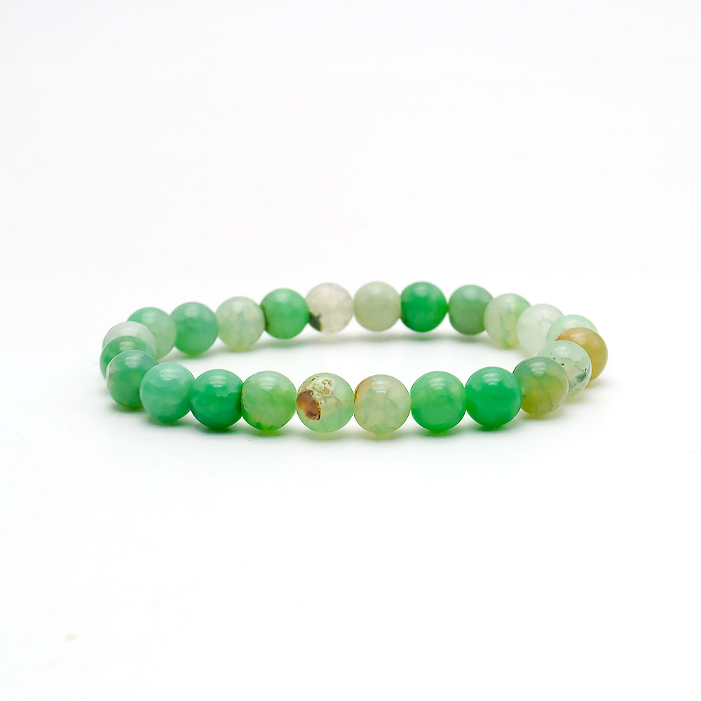 Браслет из агата кракле зеленого 8 мм