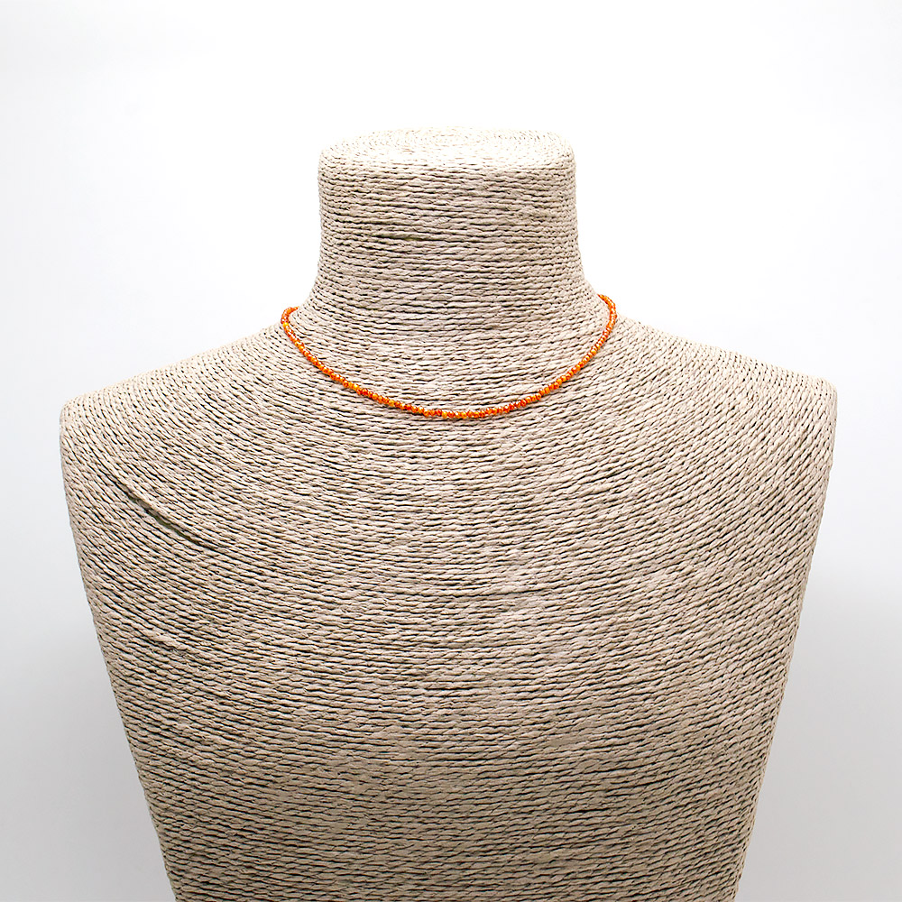 Бусы-чокер из циркона цвет сердолик шар 2 мм грань