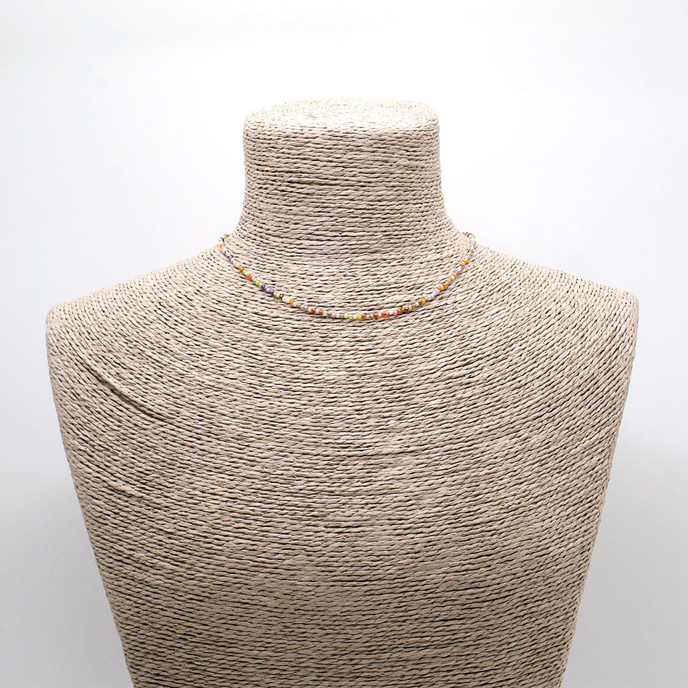 Фото товара бусы-чокер из циркона микс цветов шар 2 мм грань