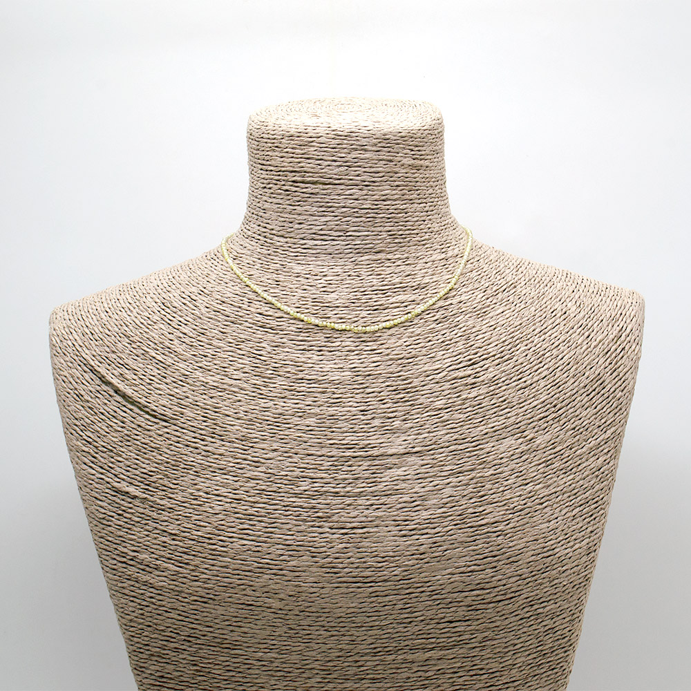 Фото товара бусы-чокер из циркона цвет светлый хризолит  шар 2 мм грань