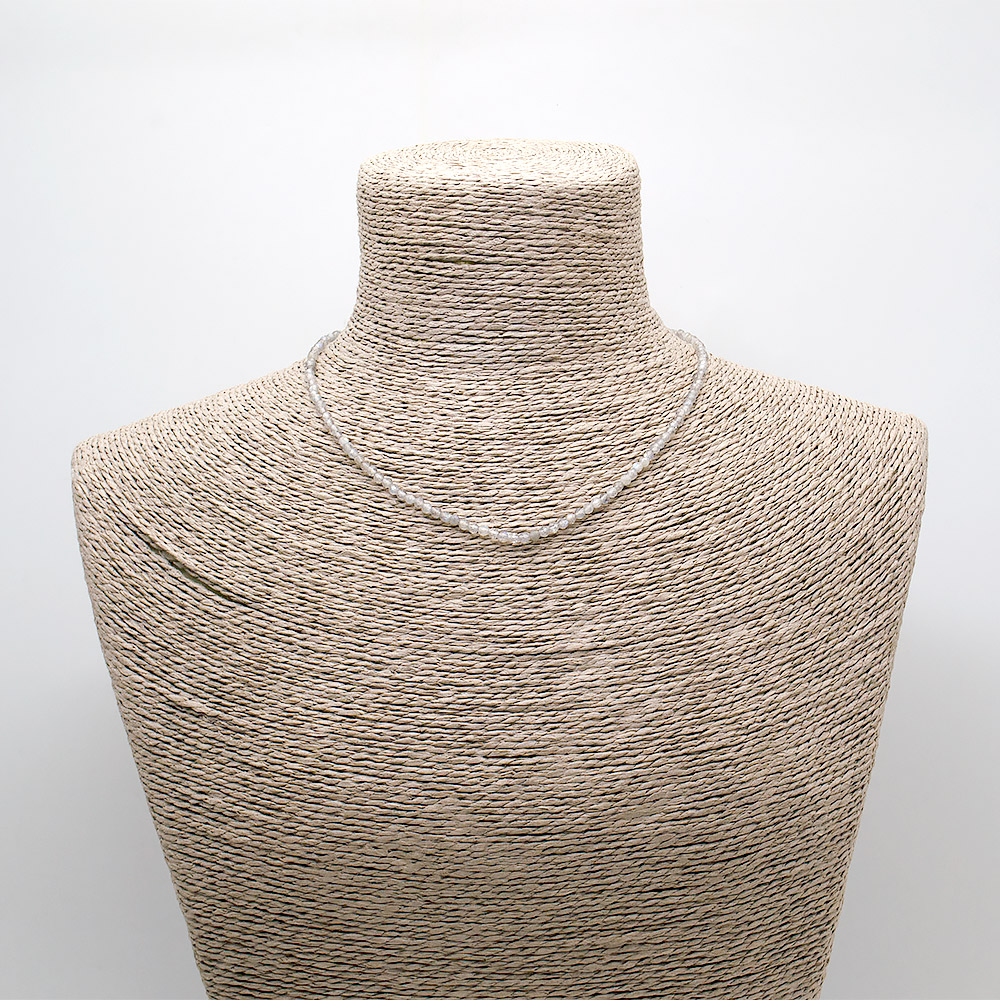 Бусы-чокер "Елочка" с алмазной гранью бирюзовый матовый 3*3 мм